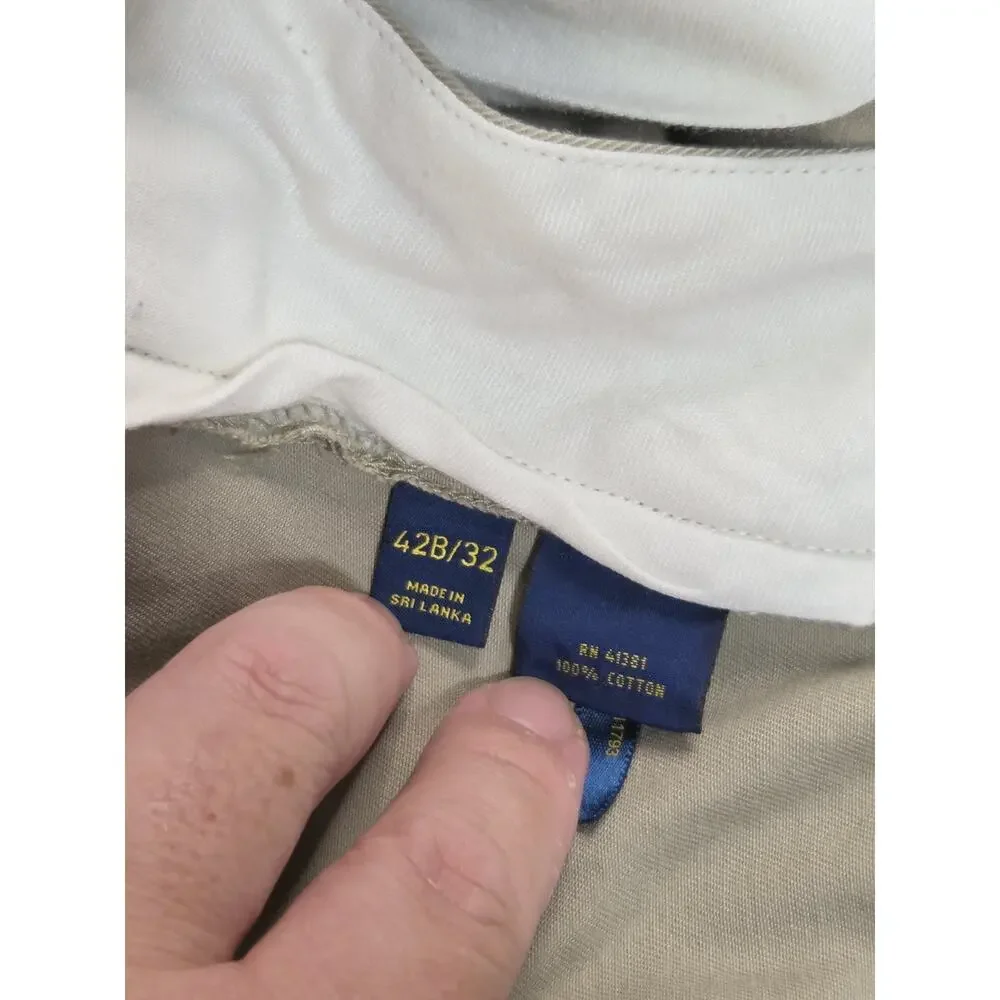 Polo Ralph Lauren Chino Pants Men’s Size 42Bx32 Classic Fit Khaki 100% Cotton
